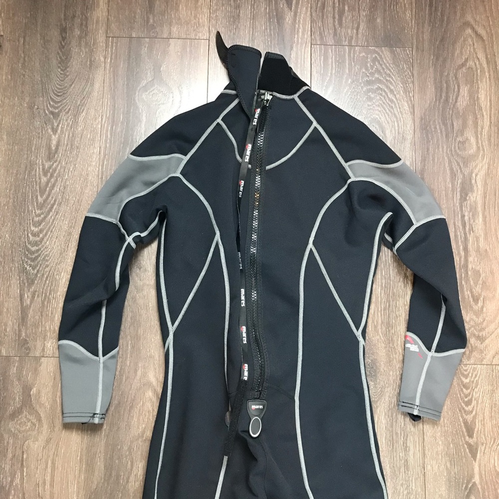 Mares Coral 1 Performance Watersports Mens Black Gray Elliptical Stretch Wetsuit View 5